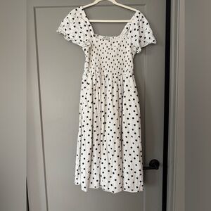 Madewell Dress - White with Black Polka Dots
